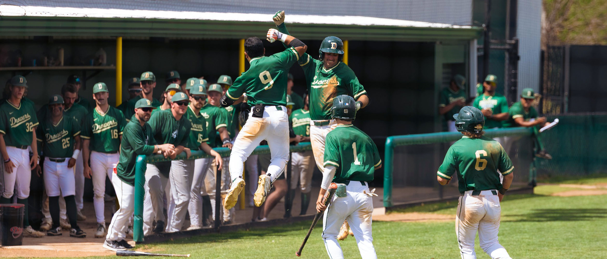 Homerun celebration with team